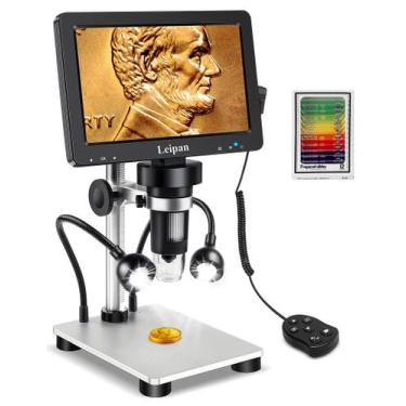 Imagem de Microscópio digital Leipan 1200X 12MP com tela LCD de 7"