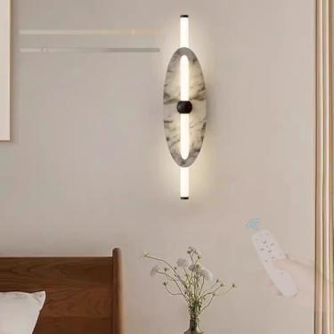 Imagem de GZZBMY Arandelas de parede LED para ambientes internos modernos reguláveis com controle remoto design elegante metal acrílico lâmpadas de parede para quarto, sala de estar, escada, corredor, 3000K