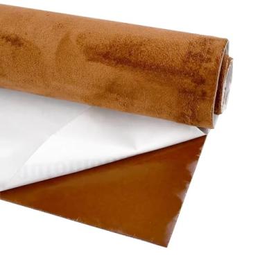 Imagem de Self-Adhesive Velvet Fabric (20x30cm, 1PC) – 0.8mm Thick Synthetic Suede for Car Roof Lining, DIY Projects, Durable(YellowBrown)