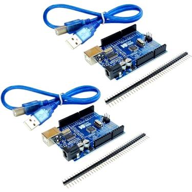Imagem de DIYables Placa STEM V3 (pacote com 2), compatível com Arduino Uno R3, ATmega328P, cabo USB incluído, para projetos STEM, eletrônicos DIY, IoT, robótica, com tutoriais on-line