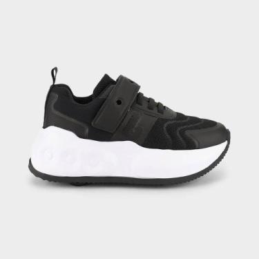 Imagem de Tênis Infantil Bibi com Rodinhas Skatenis Preto, 35