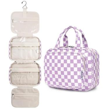 Imagem de Bolsa de higiene Narwey Hanging para mulheres de viagem roxa
