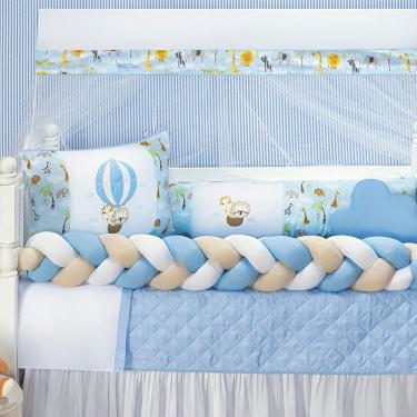 Imagem de Kit Berço Safari Menino 11 Peças Estampado Bichinhos +