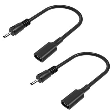 Imagem de JLY (2 conjuntos de 30 cm) cabo de alimentação USB C para CC 3,5 mm x 1,35 mm, cabo adaptador de carregamento rápido de 12 V para luzes LED, roteador Wi-Fi, ventilador – estrutura fina e durável para
