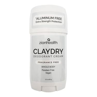 Imagem de Zion Health Creme desodorante Clay Dry para todo o corpo, 65 g, sem fragrância