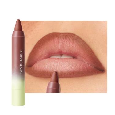 Imagem de JUAAZIN Lápis espesso, delineador labial fosco, lábios com contorno de alto pigmento, textura de veludo fosco não pegajoso, impermeável e à prova de manchas, pigmentado, adequado para todos os tons 08