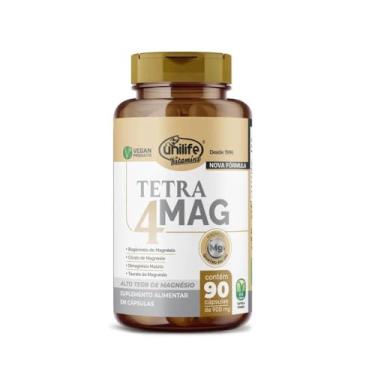 Imagem de Tetra Magnésio Bisglicinato Dimagnésio Taurato Saís Ácido Cítrico Alto Teor de Magnésio 90 Cápsulas Unilife Vitamins
