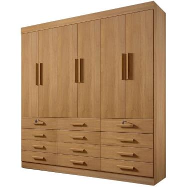 Imagem de Guarda Roupa Mônaco Plus Cinamomo 6 Portas 12 Gavetas D?doro