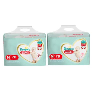 Imagem de Kit 2 Fralda Infantil Pampers Premium Care Pants Tamanho M com 78 Unidades