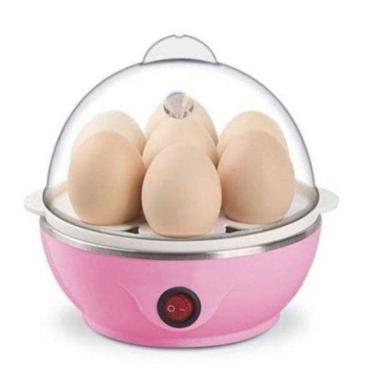Imagem de Cozedor Elétrico Vapor Cozinha Multi Funções Ovos Egg Cooker Rosa 110v
