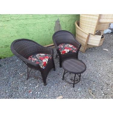 Imagem de Kit Cadeiras e Mesinha de Centro 2 Cadeiras e 1 Mesinha Varanda Fibras