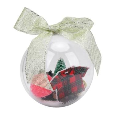 Imagem de Pssopp Globo de Neve Pendurado de Plástico, Decoração Festiva Versátil Máquina de Costura retrô Tema à Prova de Desligamento do Ornamento de Neve para a Decoração Interna da Festa (A)