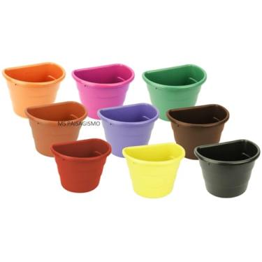 Imagem de 5 Vasos Plastico De Parede Jardim Vertical 3 Litros decoração externa (SORTIDO)