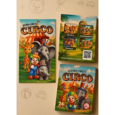 Imagem de Quebra Cabeça Circo 24 Peças IOB Jogo Infantil Divertido, Colorido