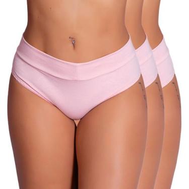 Imagem de Kit 5 Calcinhas Pós Parto CósAlto Confortável Aperta Barriga Ajuste Pe