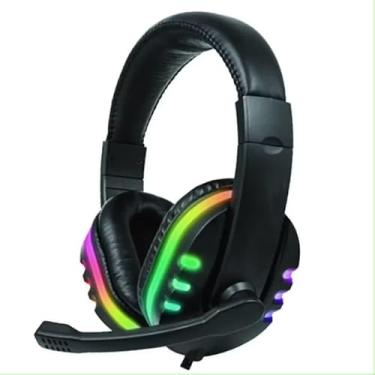 Imagem de Fone De Ouvido Headset Gamer RGB Luz Led Colorido Compatível com Computador, Celular, Video Games