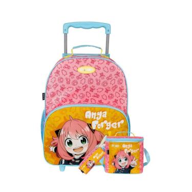 Imagem de Kit Escolar Spy Family Mochila Rodas + Lancheira + Estojo