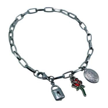 Imagem de Pulseira Cadeia Consagração Nossa Senhora de Guadalupe Inox - FORNECED