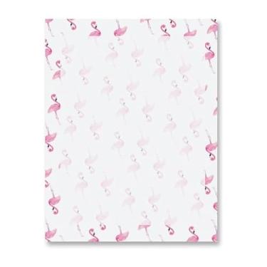 Imagem de PaperDirect Papéis de borda de flamingo rosa chique, 21,6 x 28 cm, papelaria tropical para cartões, convites, folhetos, cartas, boletins informativos, álbuns de recortes e uso escolar ou comercial, 25