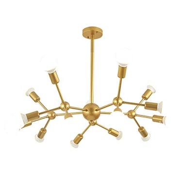 Imagem de FZGGWYHL Lustre preto com 9 luzes Boutique Decoração Lustre de teto de meados do século luminária pendente para quarto, sala de estar, sala de jantar, cozinha, lareira, corredor, preto. 9 luzes