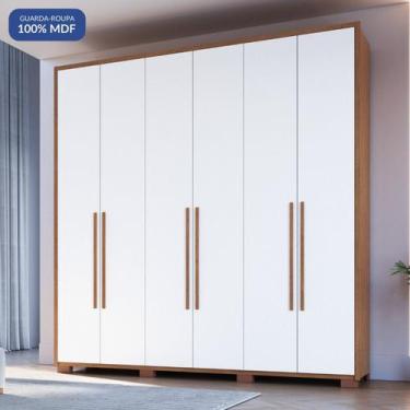 Imagem de Guarda-Roupa 6 Portas 3 Gavetas Safira 100% MDF - Móveis Castro