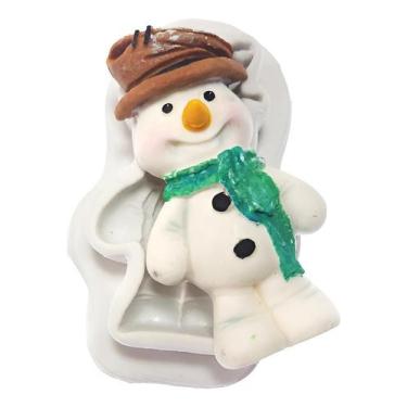 Imagem de Molde De Silicone Boneco De Neve 8,0 x 4,5 cm Confeitaria Biscuit Ofer