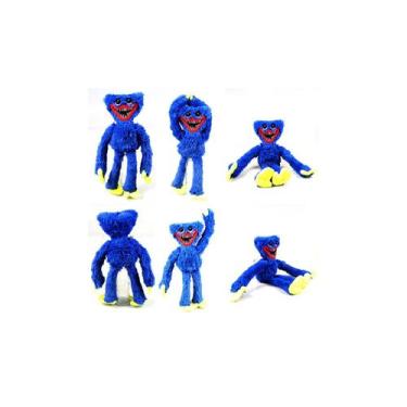 Imagem de Brinquedo de pelúcia Poppy Playtime Huggy Wuggy 40cm azul e rosa - Lig