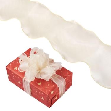 Imagem de Bestewelry Fita de cauda de peixe com glitter de 13,12 metros fitas largas de poliéster brilhantes fitas transparentes para buquê de flores, embalagem de presente de dia dos namorados, decoração de