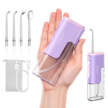 Imagem de Water Flosser COSLUS Mini T40 portátil sem fio rosa roxo