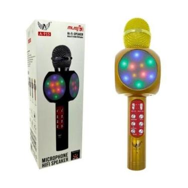 Imagem de Microfone Sem Fio Bluetooth Karaokê Usb Led Alta Qualidade - Altomex