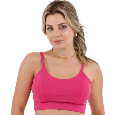 Imagem de Top Esportivo Feminino Suplex Frente Dupla e Alça Reforçada Slim S/boj