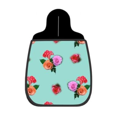 Imagem de Lixeira De Carro Organizador Lixinhocar Rosas Coloridas Fundo Verde Mint