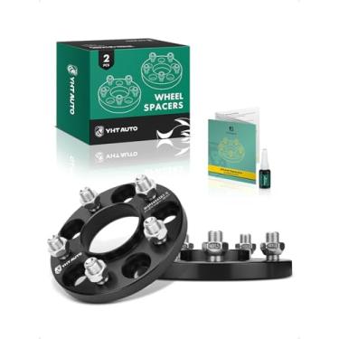 Imagem de YHTAUTO Espaçadores de roda centralizados 5 x 4,5 15 mm para Ford Lincoln Modelos: Explorer, Mustang, Aviator, espaçadores de pneu forjados 5x114,3 mm 15 mm com parafusos M14x1,5 70,5 mm furo do cubo