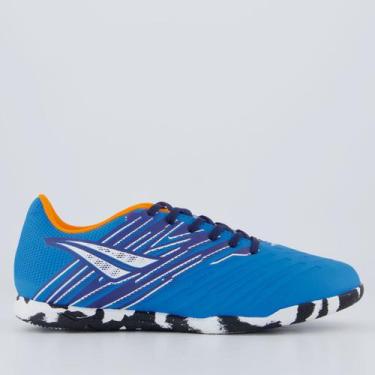 Imagem de Chuteira Penalty Furia Futsal Azul e Branca, 40