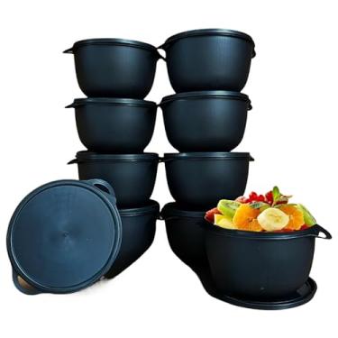 Imagem de KIT POTES COZINHA 10 POTE REDONDOS 500ML (preto)