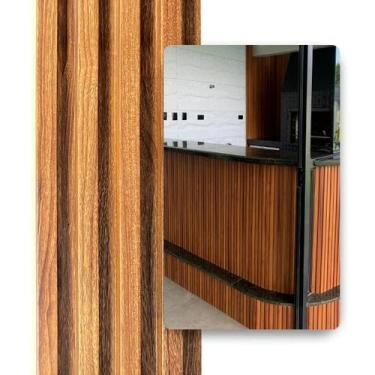 Imagem de Kit 48 Placas Painel Ripado Carvalho Decorativo 45x16,9 WPC Revestimen
