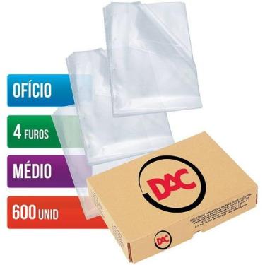 Imagem de Envelope Plastico Oficio 4 Furos Medio com 600 DAC