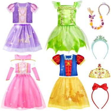 Imagem de Vestido Princess Meland para meninas com brinquedos de princesa de 3 a
