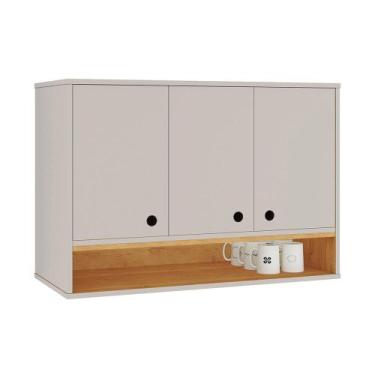 Imagem de Armário Aéreo Organizador Suspenso Parede Multiuso 3 Portas Cozinha Je