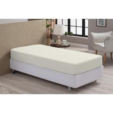 Imagem de Kit 2 Lençol De Cama Solteiro 100% Algodão Avulso 180 Fios Egpcios Com Elástico(PALHA)