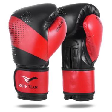 Imagem de Luva De Boxe Profissional Gold Pro South Team, Vermelho, 16oz, PU