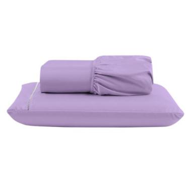 Imagem de Jogo De Lençol Solteiro 2 Peças 100% Algodão 400 Fios Toque Aveludado 