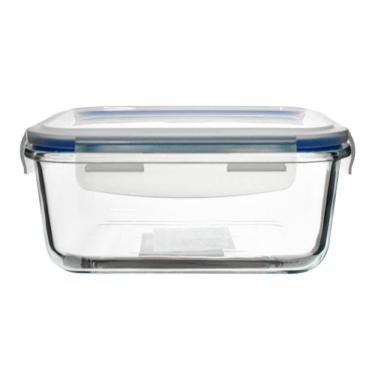 Imagem de Pote Hermético Vidro Com Travas Retangular 370Ml Vista Home