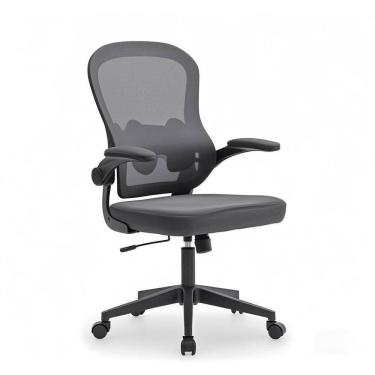 Imagem de Cadeira De Escritório Executiva Base Preta Com Rodinha Fortt Linea Cinza - Csf20-cz