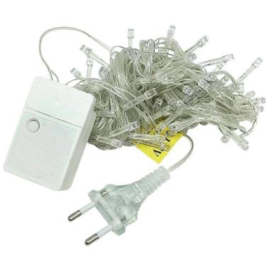 Imagem de Cordão Pisca 100 Lâmpadas Led Colorido 8 Funções 220v 8,5m