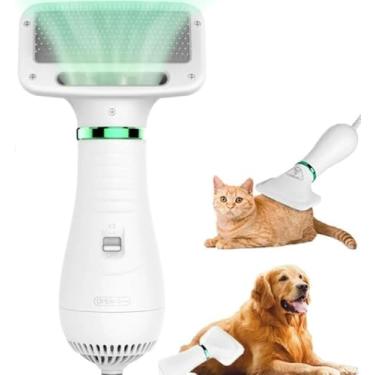 Imagem de CRB Escova Secadora Elétrica para Animais de Estimação, Massageadora com Filtro Seco para Pet, 135° Ajustável, Branca, Secador Para Gatos e Cachorros