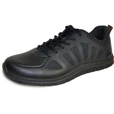 Imagem de Tênis de trabalho masculino VANGELO profissional antiderrapante para serviço alimentar, cuidados de saúde, enfermeira Nick Black, Black 1, 11.5 Wide