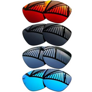 Imagem de MYCOURAG 4 pares de lentes de reposição para óculos de sol RayBan RW4014 Skyler (Gen 2) 52 mm - preto sólido + titânio + azul gelo + vermelho fogo