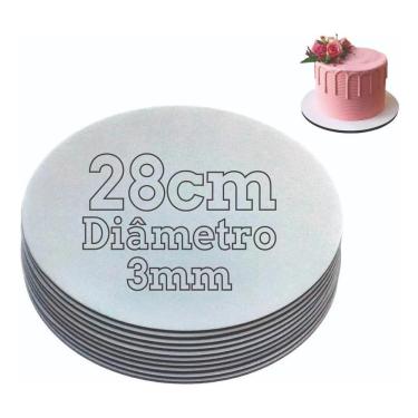 Imagem de 2X Cake Board 28Cm 10Unidades Tabuleiro De Bolo Mdf 3Mm Redo