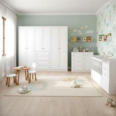 Imagem de Quarto Infantil 6 Portas Mississpi Com Berço Multifuncional Cleo Ambie